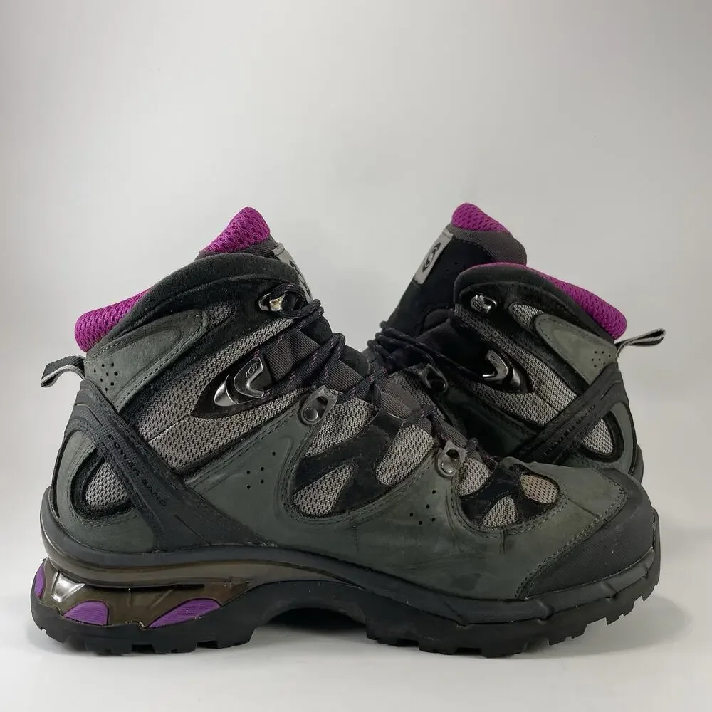 Salomon Comet 3D GTX Womens Size 9.5 Grey Purple Waterproof Hiking Boots 328088